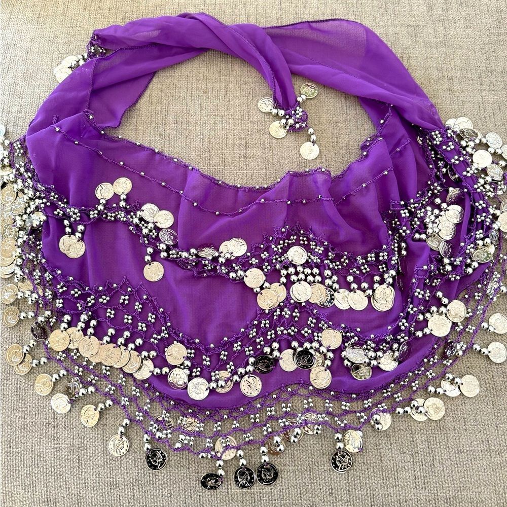 Purple belly dance wrap one size